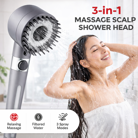 High Pressure Boost Pressure Massage Filter Shower Head with 3 Modes